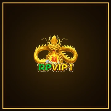 Logo resmi rpvip1 di plakat emas gelap